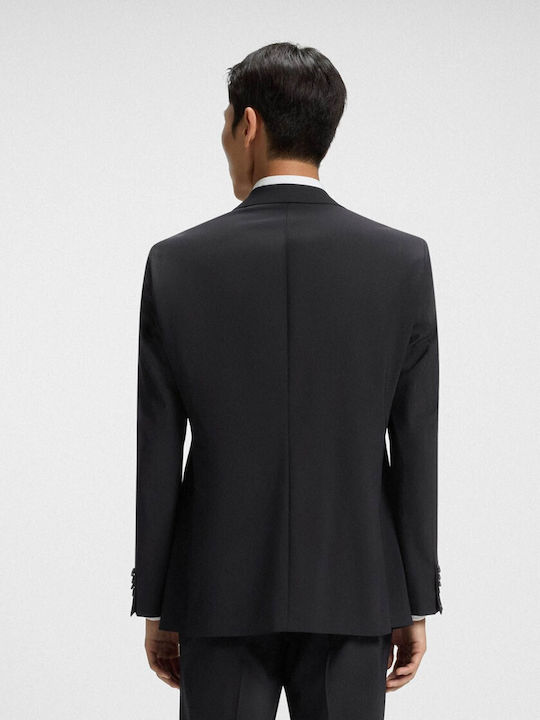 Men's Winter Suit Jacket Slim Fit Dark Blue