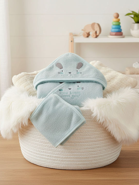 Nansydimo Baby Bath Set with Hooded Blue