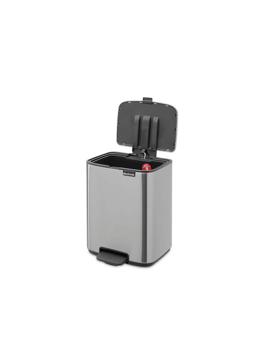 Brabantia Κάδος Απορριμμάτων από Ανοξείδωτο Ατσάλι με Πεντάλ Γκρι 7lt