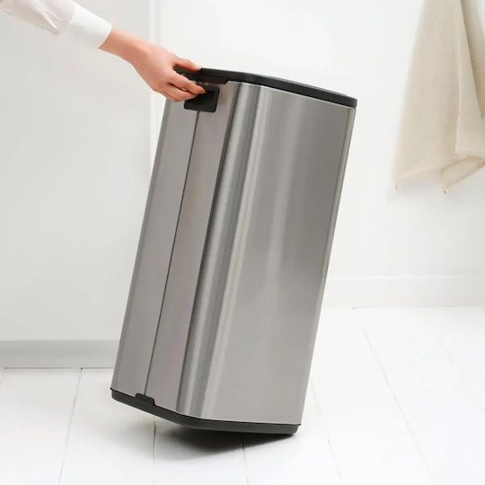Brabantia Кошче Bo Touch за Боклук от Неръждаема Стомана Тласък Сиво 30л