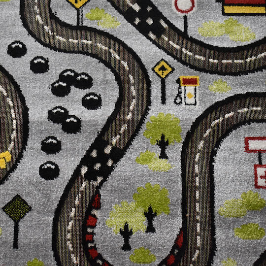 Saray Home 3d City Adventure Детско килимче Сив 133x170см