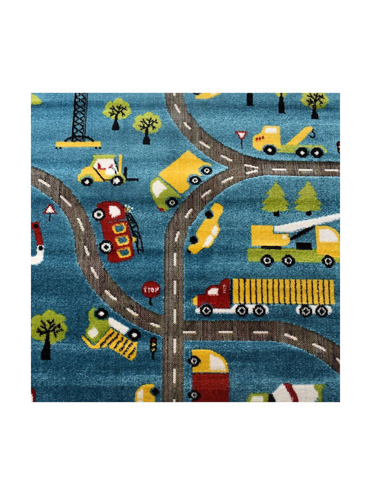 Saray Home 3d City Adventure Παιδικό Χαλί Μπλε 133x170cm
