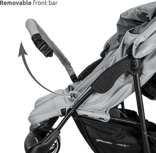 Lorelli Twin Adjustable Double Stroller Suitable for Newborn Grey 13.67kg