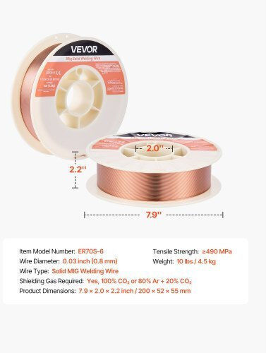 Vevor Заваръчна тел 0.8мм 4.5кг 1бр MIGHSSXHSER7QL6JD001V0