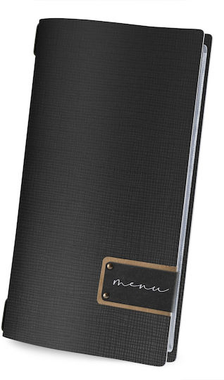 DAG Style Leather Menu Holder in Black Colour cm Set 18 Pieces Chef