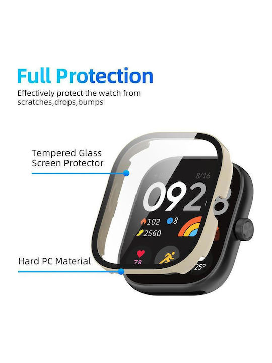 Redmi Watch 4 Xdfind Gehärtete Folie Integrierter Pc Watch Schutzabdeckung Elfenbein