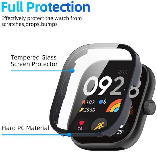 Redmi Watch 4 Xdfind Tempered Film Integrated Pc Watch Protective Cover Ink Blue