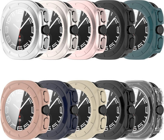 Samsung Galaxy Watch 7 40 mm Gehärtete Displayschutzfolie Integrierter Wasserdichter Pc Uhren Schutzabdeckung Silber
