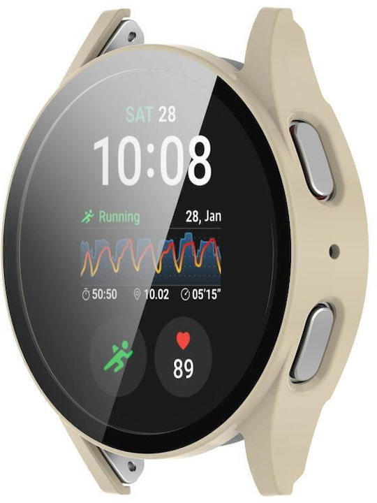 Samsung Galaxy Watch 7 40mm Tempered Film Integrated Waterproof Pc Watch Protective Cover Ivory