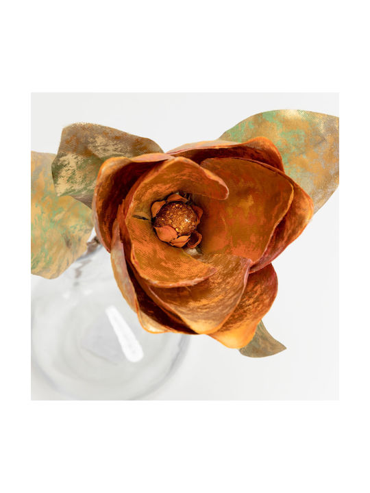 Magnolie Künstliche Blume Stoff PVC Terrakotta Gelb Grün 58 Set aus 12 Stück 030776 Stoff PVC