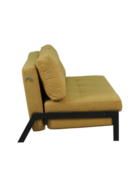Fancy Two-Seater Couch Bed Yellow 150x92x77 cm
