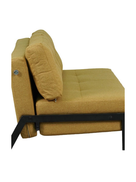 Fancy Two-Seater Couch Bed Yellow 150x92x77 cm