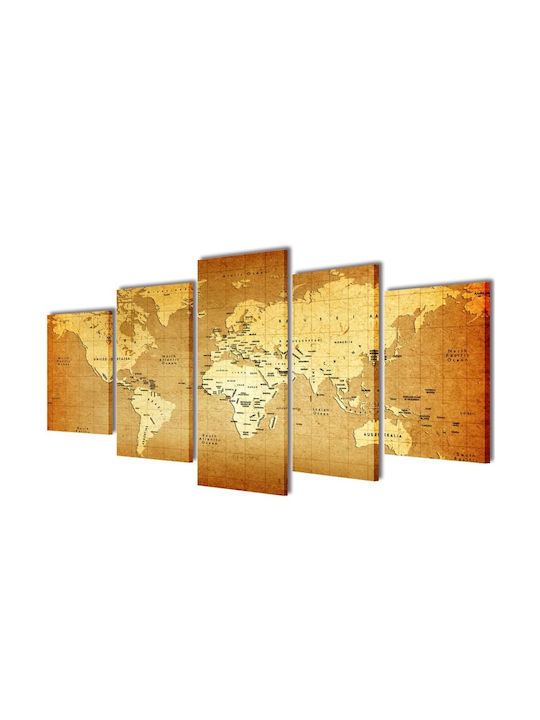 vidaXL Πεντάπτυχος Πίνακας σε Καμβά 100x50cm