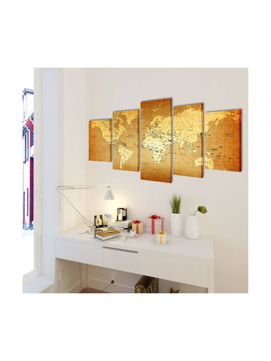 vidaXL Πεντάπτυχος Πίνακας σε Καμβά 100x50cm