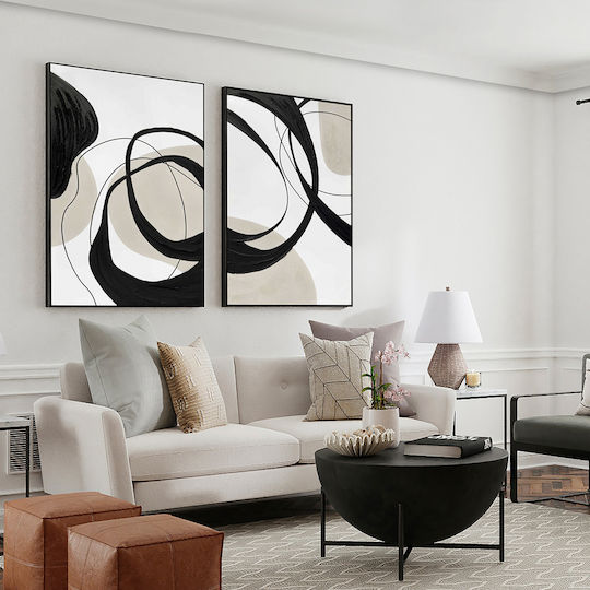 Actio I 386548 – Acrylic Painting 80x120cm Black Frame