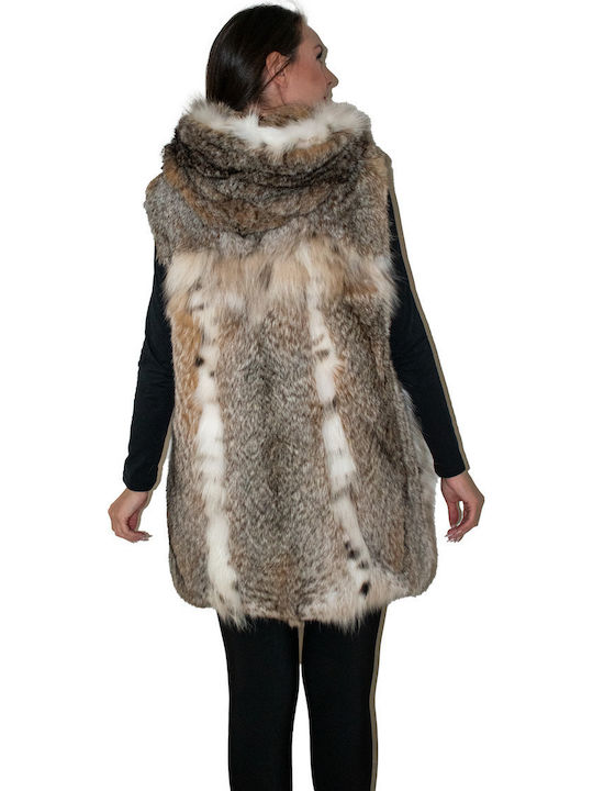 Women's Sleeveless Short Fur Multicolour