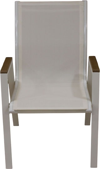 Scaun De Exterior Metalic Alb 24 Bucăți 74x56x90cm
