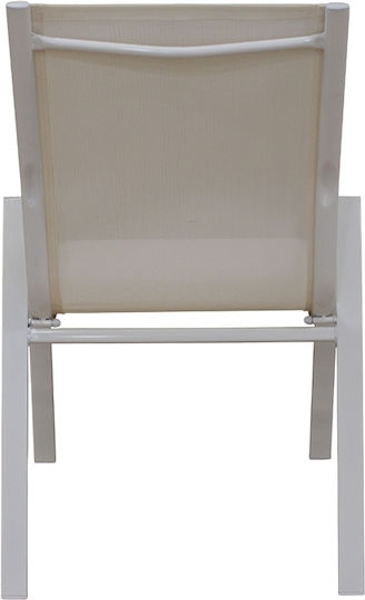 Scaun De Exterior Metalic Alb 24 Bucăți 74x56x90cm