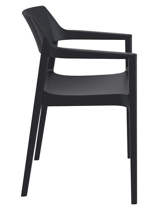 Gartenstühle Polypropylen Tulum Schwarz 55x52x79cm