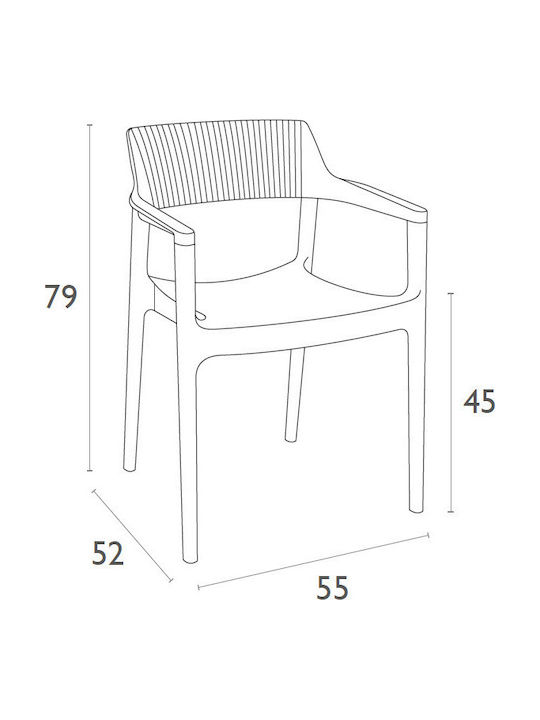Gartenstühle Polypropylen Tulum Schwarz 55x52x79cm