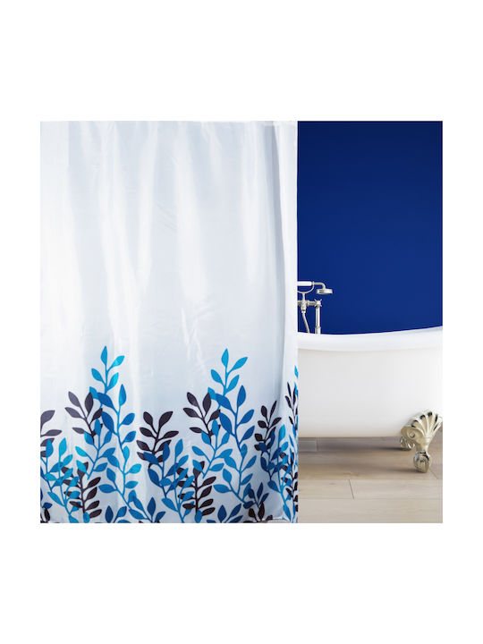 San Lorentzo Shower Curtain Fabric 180x200cm Blue Leaves