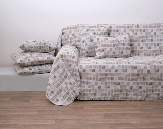 Anna Riska 1564 Sofa Throw Jacquard 180x240cm Beige