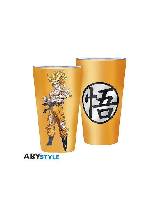 Abysse Dragon Ball Z Super Glass Water made of Glass in Yellow Color 400ml