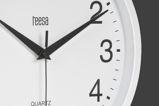 Teesa Ρολόι Τοίχου Πλαστικό Λευκό Ø25cm