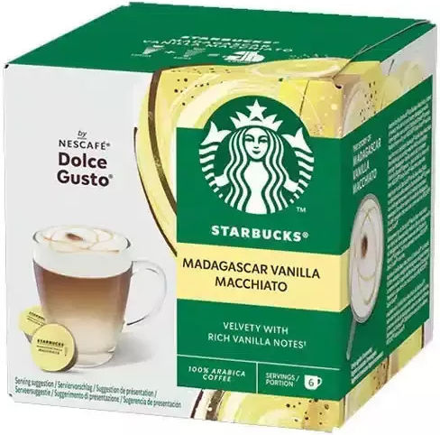 Starbucks Κάψουλες Machiatto Madagascar Vanilla Συμβατές με Μηχανή Dolce Gusto 12caps