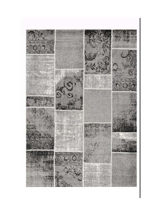 Tzikas Carpets Sky 25307 Σετ Μοντέρνα Χαλιά Κρεβατοκάμαρας Μαύρο-ασημί 298-0-368-25307-995 3τμχ