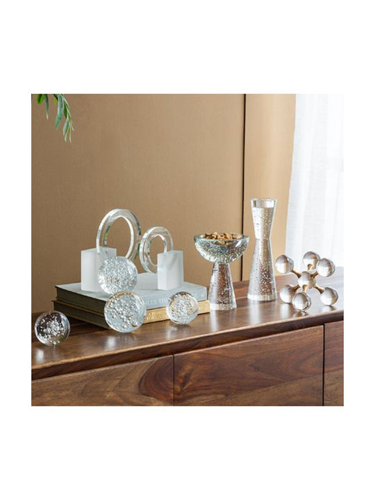 Decorative Glass Spheres Set 2 Pieces 70372-sa 9.9x9.9x9.9cm Clear Glass
