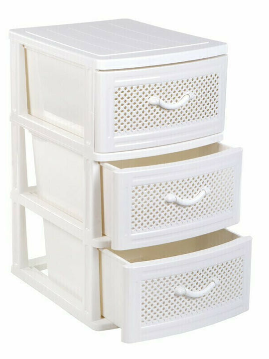 Homeplast Tara Пластмасова Чекмедже С 3 Места Бяла 50x40x77cm