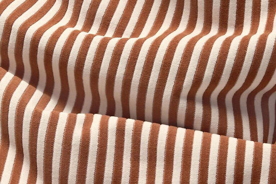 Puf Scaun Point Terry Cognac Creme 50x50x35cm