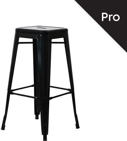 Metallic Bar Stool for Outdoor Space Relix Black 43x43x76cm