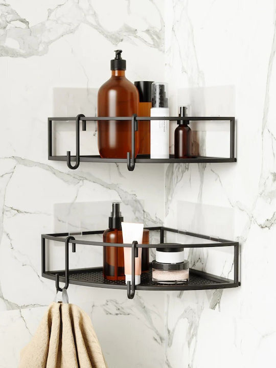 Umbra Metallic Corner Wall-Mounted Bathroom Shelf with 2 Tiers 23x23x8cm
