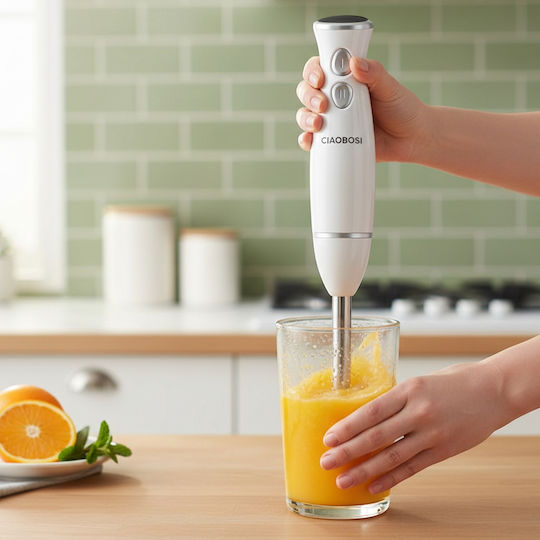 Avizar Multifunction 300w Hand Blender Stainless Steel Foot White