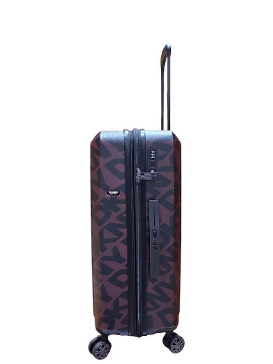 Medium Travel Suitcase Trolley Four Wheels Upright 24" Dh418sr4 Step + Repeat Garnet