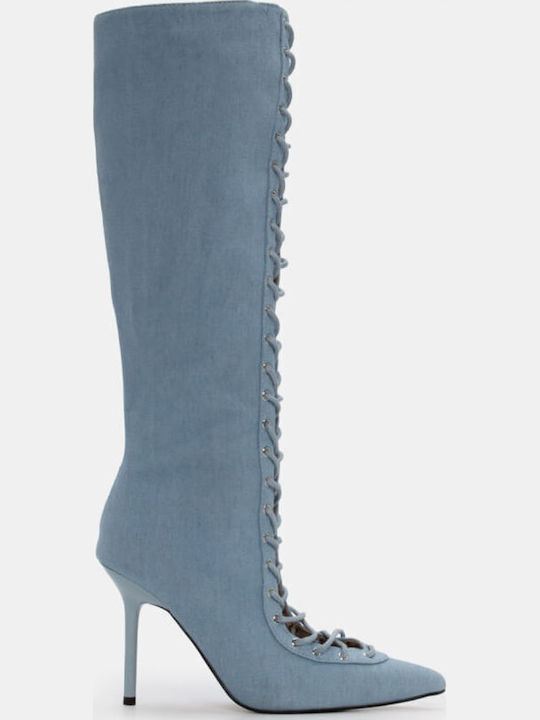 Damenstiefel mit hohem Absatz Blau