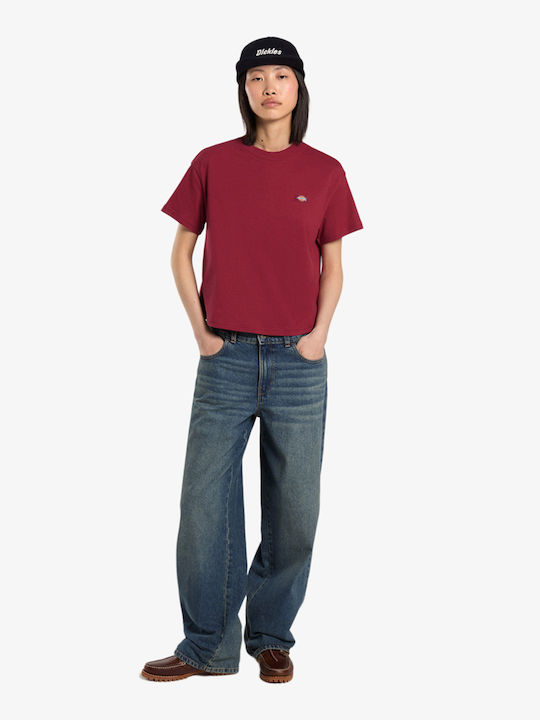 Women's Crop T-shirt Burgundy