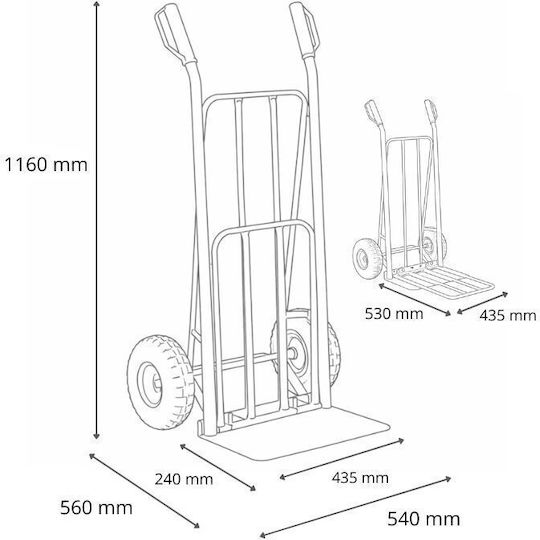 Axion Καρότσι Μεταφοράς για Φορτίο Βάρους έως 100kg σε Μπλε Χρώμα