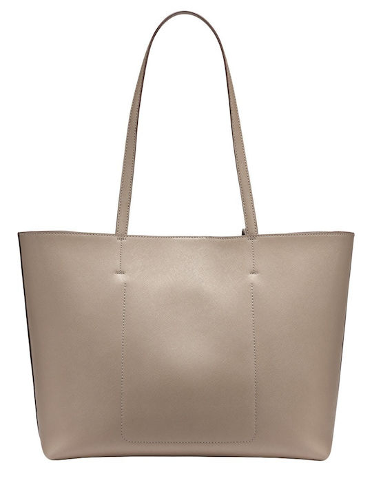 Damen Leder Tote Tasche Grau