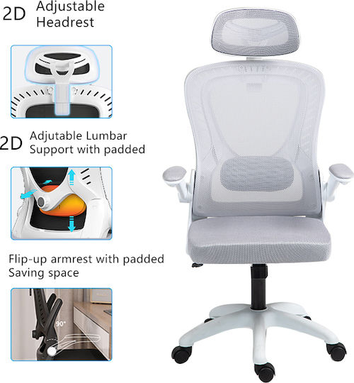 Klikareto Anna Office Chair with Recline and Adjustable Arms Grey