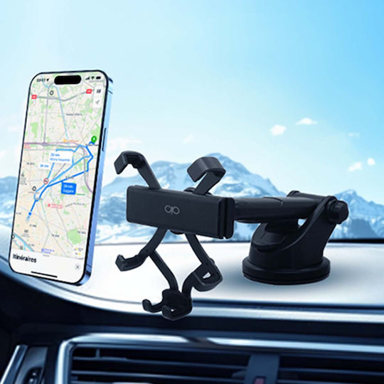 Force Power Suport Auto Pentru Telefon Mobil 4" - 6.9" Cu Cârlige Reglabile Negru