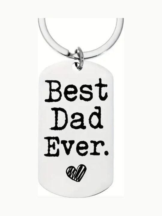 Ασημένιο Μπρελόκ “best Dad Ever” Ανοξείδωτο Ατσάλι