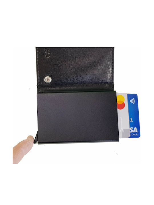 Leather Men's Wallet Travel with RFID Black
