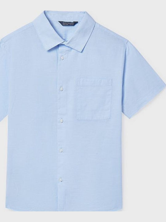 Tricou Pentru Copii Monocrom Mâneca Scurtă Albastru Deschis