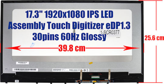 Laptop Screen Monitor Hp Envy 17-ce 17m-ce 17m-ce0013dx L52653-001 L54269-001 B173han04.3 Assembly Touch Digitizer 17.3'' 1920x1080 Fhd Ips Led Edp1.3 30pins 60hz Glossy Code 1-scr0377