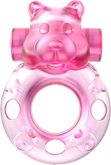 Vibrating Bear Cock Ring Pink