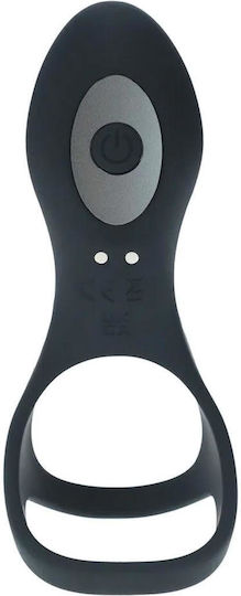 Vibrating Silicone Cock Ball Ring Shaft Loop Black