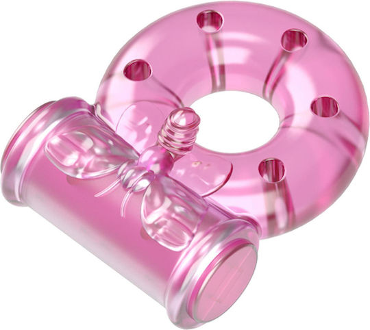 Vibrating Cock Ring & Condom Set Pink